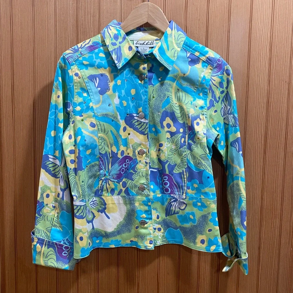 Colorful Patterned Button-Up Jacket - Picture 2 of 6